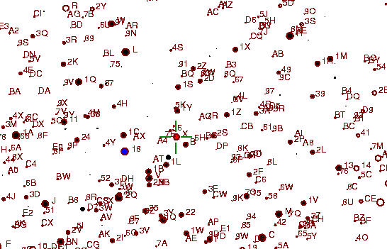 Identification sketch for variable star RU-LYN (RU LYNCIS) on the night of JD2453057.