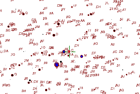 Identification sketch for variable star RV-VIR (RV VIRGINIS) on the night of JD2453057.