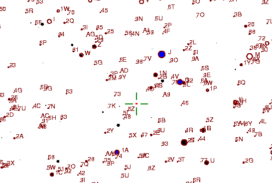 Identification sketch for variable star S-ARI (S ARIETIS) on the night of JD2453057.