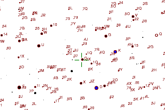 Identification sketch for variable star SU-VIR (SU VIRGINIS) on the night of JD2453057.
