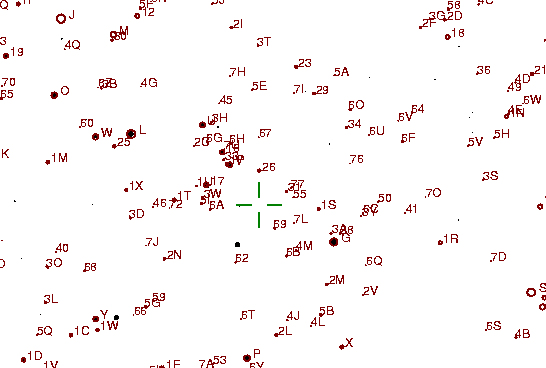 Identification sketch for variable star T-UMA (T URSAE MAJORIS) on the night of JD2453057.