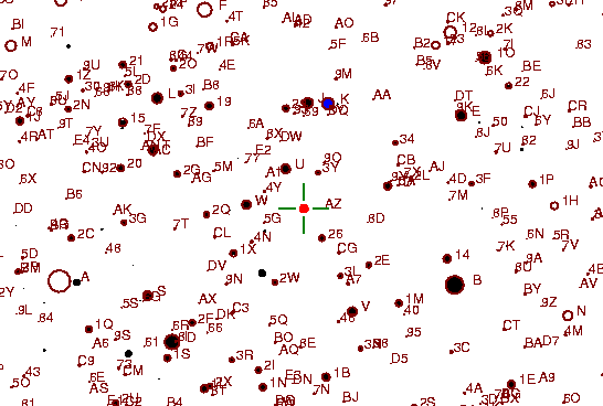 Identification sketch for variable star TT-CNC (TT CANCRI) on the night of JD2453057.