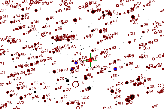 Identification sketch for variable star TT-MON (TT MONOCEROTIS) on the night of JD2453057.