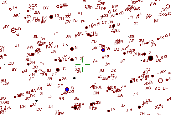 Identification sketch for variable star TU-TRI (TU TRIANGULI) on the night of JD2453057.