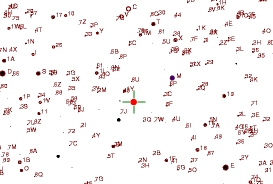 Identification sketch for variable star TZ-VIR (TZ VIRGINIS) on the night of JD2453057.