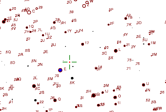Identification sketch for variable star U-CVN (U CANUM VENATICORUM) on the night of JD2453057.