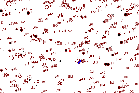 Identification sketch for variable star U-LYN (U LYNCIS) on the night of JD2453057.
