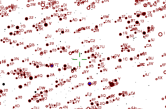 Identification sketch for variable star U-MON (U MONOCEROTIS) on the night of JD2453057.