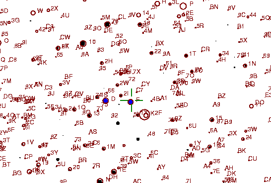 Identification sketch for variable star V-TRI (V TRIANGULI) on the night of JD2453057.