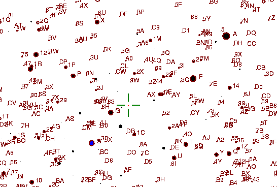 Identification sketch for variable star V1100-TAU (V1100 TAURI) on the night of JD2453057.