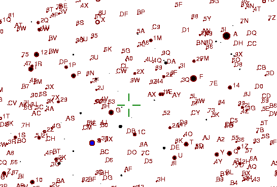 Identification sketch for variable star V1100-TAU (V1100 TAURI) on the night of JD2453057.