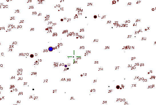 Identification sketch for variable star Y-VIR (Y VIRGINIS) on the night of JD2453057.