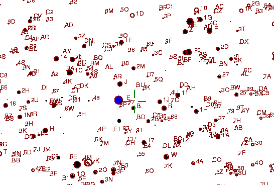 Identification sketch for variable star AK-TAU (AK TAURI) on the night of JD2453065.