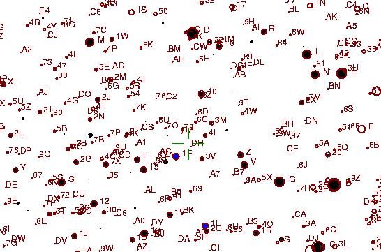 Identification sketch for variable star BI-ORI (BI ORIONIS) on the night of JD2453065.