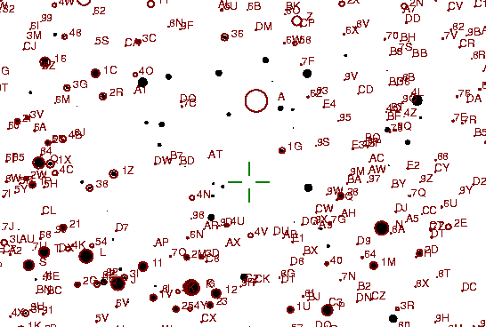 Identification sketch for variable star BU-TAU (BU TAURI) on the night of JD2453065.