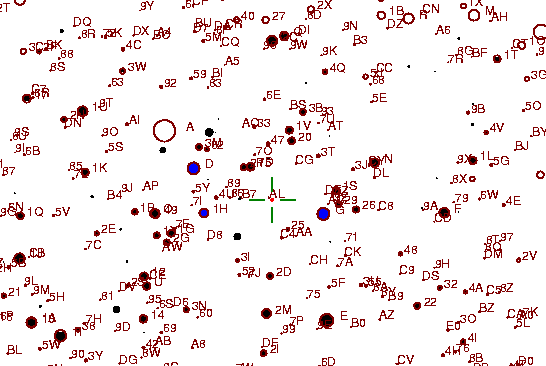 Identification sketch for variable star FG-ORI (FG ORIONIS) on the night of JD2453065.