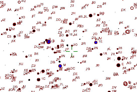 Identification sketch for variable star OV-TAU (OV TAURI) on the night of JD2453065.