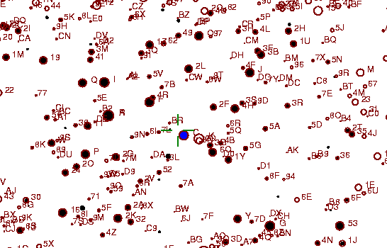 Identification sketch for variable star SU-TAU (SU TAURI) on the night of JD2453065.