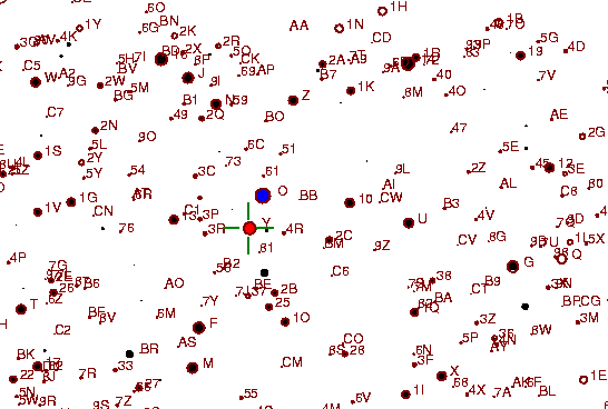 Identification sketch for variable star TZ-TAU (TZ TAURI) on the night of JD2453065.
