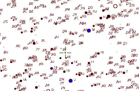 Identification sketch for variable star V-TAU (V TAURI) on the night of JD2453065.
