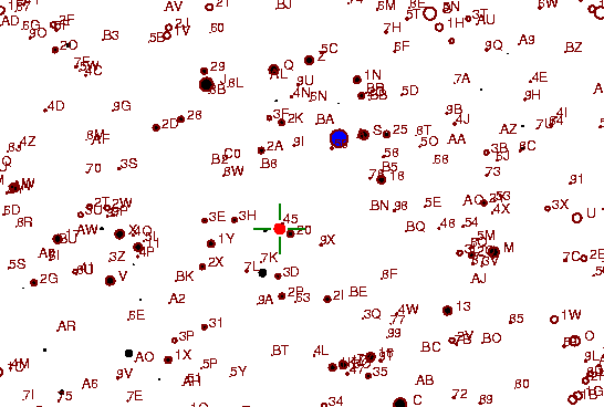 Identification sketch for variable star AV-HYA (AV HYDRAE) on the night of JD2453072.
