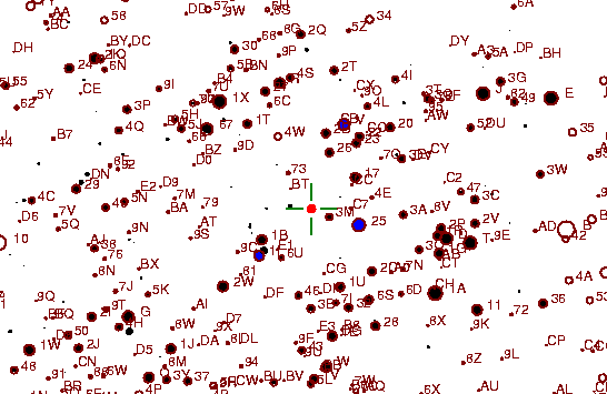 Identification sketch for variable star AZ-AUR (AZ AURIGAE) on the night of JD2453072.