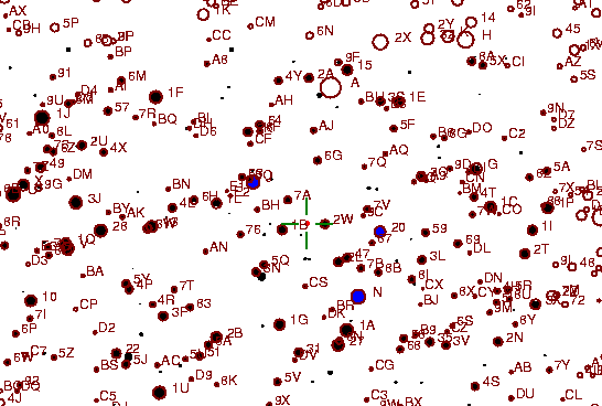 Identification sketch for variable star BI-MON (BI MONOCEROTIS) on the night of JD2453072.