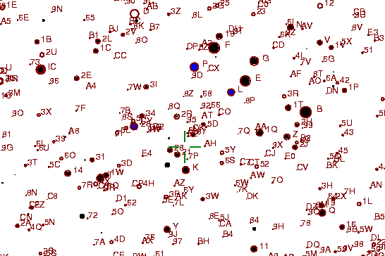 Identification sketch for variable star BP-GEM (BP GEMINORUM) on the night of JD2453072.