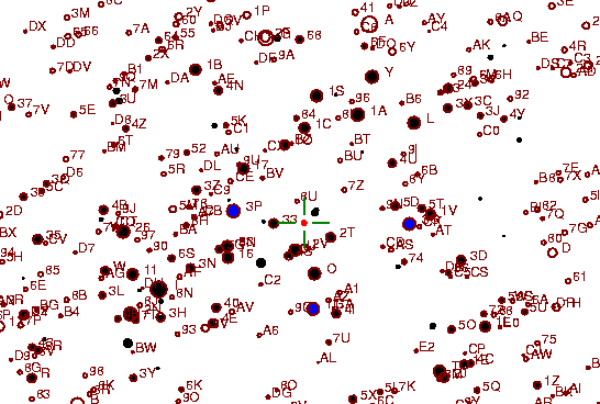 Identification sketch for variable star BR-GEM (BR GEMINORUM) on the night of JD2453072.