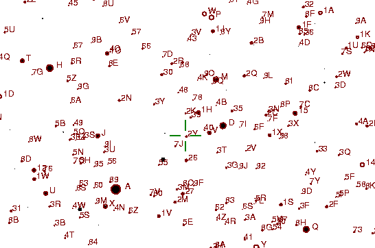 Identification sketch for variable star BZ-UMA (BZ URSAE MAJORIS) on the night of JD2453072.