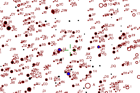 Identification sketch for variable star CD-GEM (CD GEMINORUM) on the night of JD2453072.