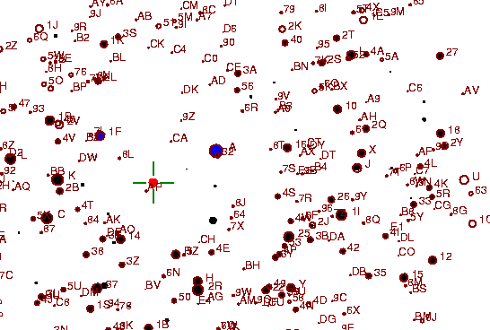 Identification sketch for variable star ET-AUR (ET AURIGAE) on the night of JD2453072.