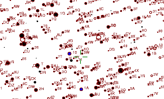 Identification sketch for variable star FS-AUR (FS AURIGAE) on the night of JD2453072.