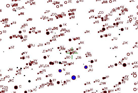 Identification sketch for variable star IR-GEM (IR GEMINORUM) on the night of JD2453072.