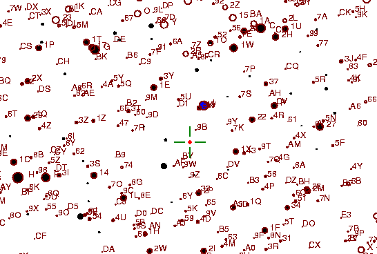 Identification sketch for variable star KR-AUR (KR AURIGAE) on the night of JD2453072.