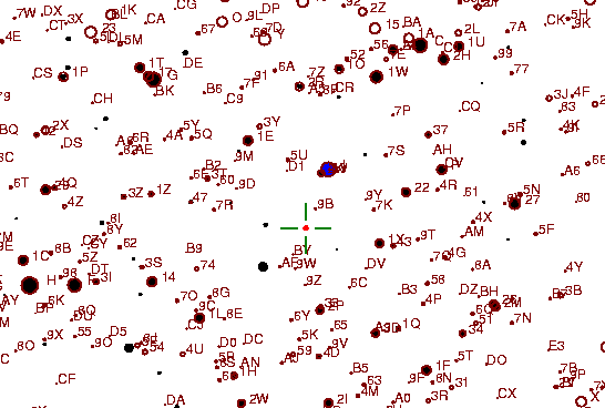Identification sketch for variable star KR-AUR (KR AURIGAE) on the night of JD2453072.