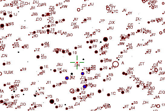 Identification sketch for variable star RR-AUR (RR AURIGAE) on the night of JD2453072.