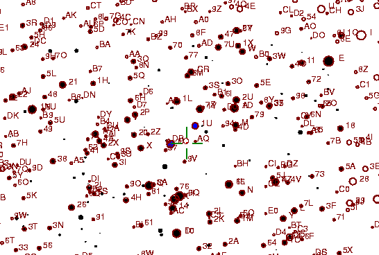 Identification sketch for variable star RR-MON (RR MONOCEROTIS) on the night of JD2453072.