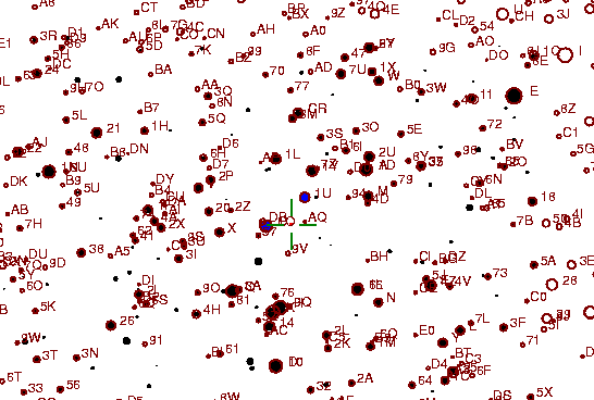 Identification sketch for variable star RR-MON (RR MONOCEROTIS) on the night of JD2453072.