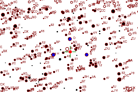 Identification sketch for variable star RT-GEM (RT GEMINORUM) on the night of JD2453072.