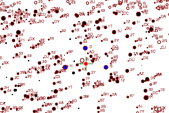 Identification sketch for variable star RT-GEM (RT GEMINORUM) on the night of JD2453072.
