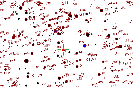 Identification sketch for variable star RW-AUR (RW AURIGAE) on the night of JD2453072.