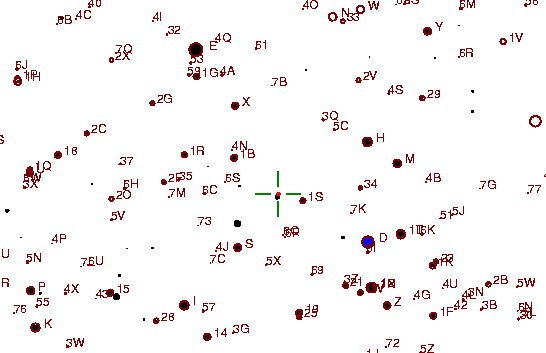 Identification sketch for variable star RW-LMI (RW LEONIS MINORIS) on the night of JD2453072.
