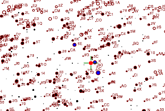 Identification sketch for variable star RW-MON (RW MONOCEROTIS) on the night of JD2453072.