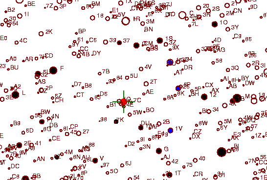Identification sketch for variable star SS-GEM (SS GEMINORUM) on the night of JD2453072.
