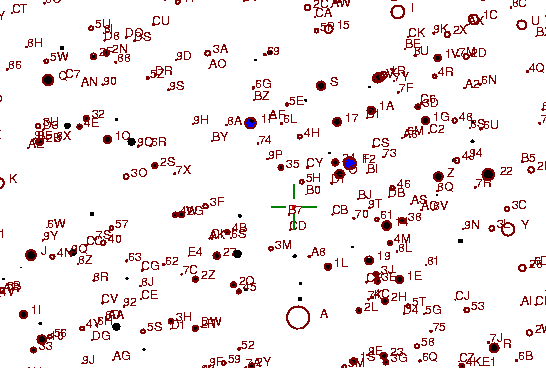 Identification sketch for variable star ST-GEM (ST GEMINORUM) on the night of JD2453072.