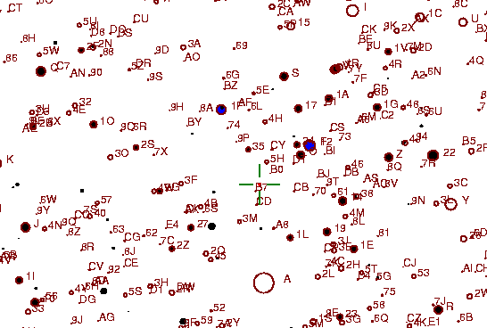 Identification sketch for variable star ST-GEM (ST GEMINORUM) on the night of JD2453072.