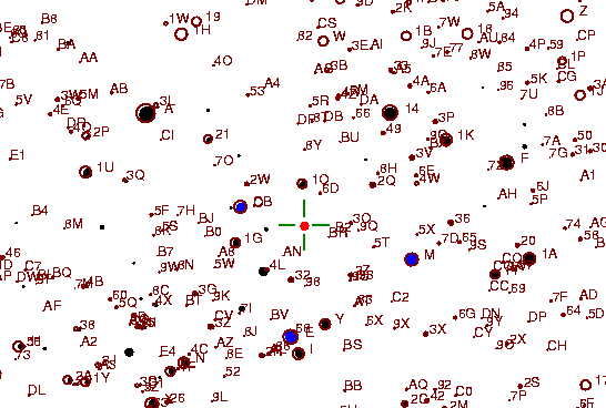 Identification sketch for variable star SU-GEM (SU GEMINORUM) on the night of JD2453072.