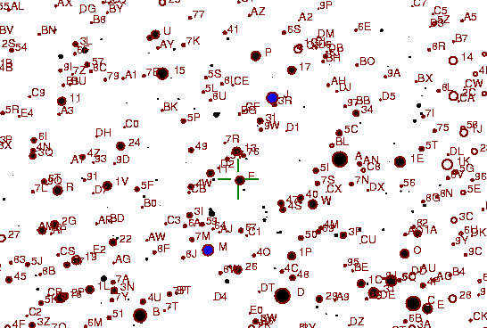 Identification sketch for variable star SZ-AUR (SZ AURIGAE) on the night of JD2453072.