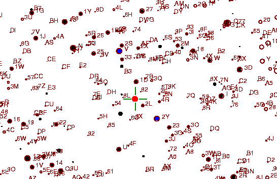 Identification sketch for variable star T-GEM (T GEMINORUM) on the night of JD2453072.